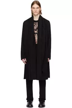 Черный халат рубашка кардиган Julius