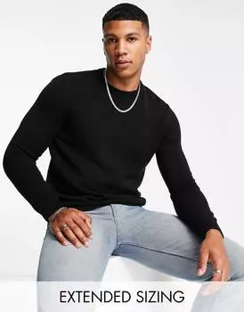 Черный хлопковый джемпер средней плотности ASOS DESIGN