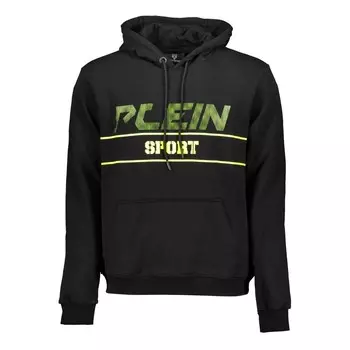 Черный хлопковый мужской свитер с капюшоном Plein Sport