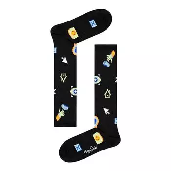 Черный хлопковый носок Happy Socks