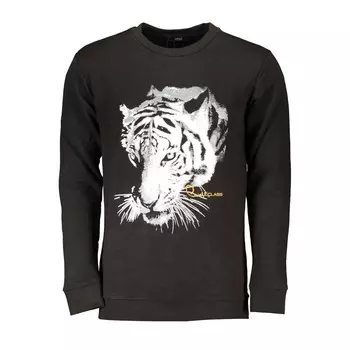 Черный хлопковый свитер cavalli CLASS