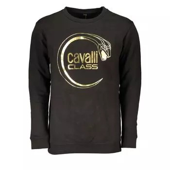 Черный хлопковый свитер cavalli CLASS