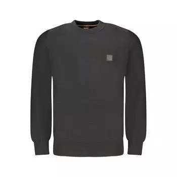 Черный хлопковый свитер Hugo Boss