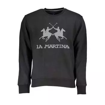 Черный хлопковый свитер La Martina