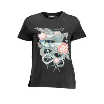 Черный хлопковый женский топ Desigual
