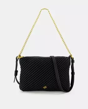 Черный хобо с застежкой-молнией и съемным ремнем через плечо Tintoretto, черный