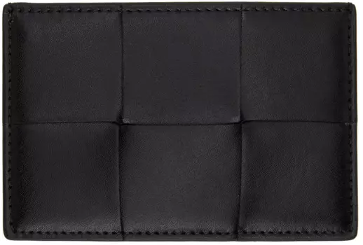 Черный холдер для кредитных карт Intrecciato Bottega Veneta