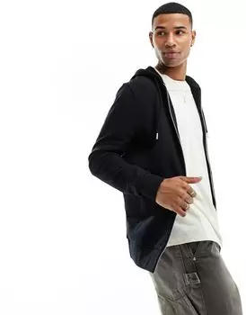 Черный худи на молнии ASOS DESIGN
