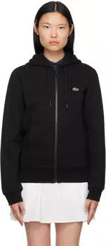Черный худи на молнии Lacoste