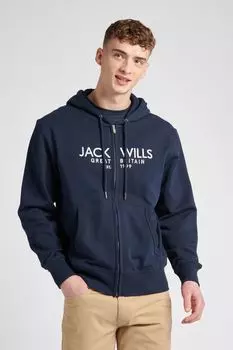 Черный худи на молнии Pinebrook Jack Wills, синий