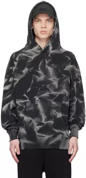 Черный худи с эффектом потертости 424