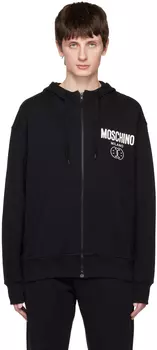 Черный худи с двумя смайликами Moschino