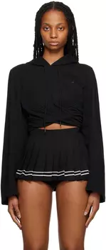 Черный худи с капюшоном Pushbutton