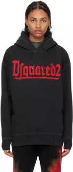 Черный худи с принтом Dsquared2