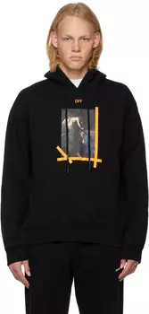 Черный худи с принтом Off-White