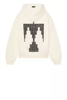 Черный худи с принтом Thunderbird внахлёст Fear of God, кремовый