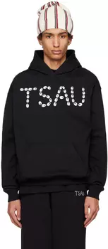 Черный худи с принтом TSAU