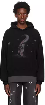 Черный худи с принтом We11done