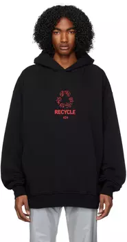 Черный худи с рисунком 424