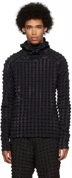 Черный худи с тиснением Kanghyuk