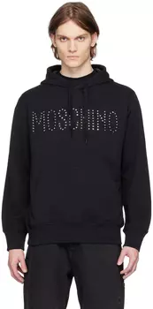 Черный худи с вышивкой Moschino