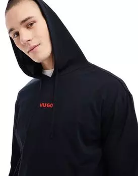 Черный худи со связками Hugo Bodywear Hugo Red