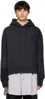 Черный худи со вставками MM6 Maison Margiela