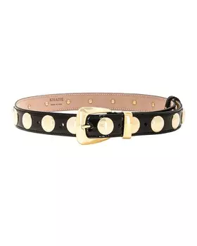 Черный и золотой ремень Benny с заклепками Khaite