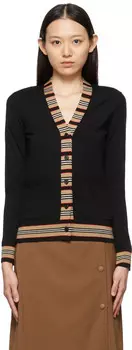 Черный кардиган Cauca в полоску Icon Burberry