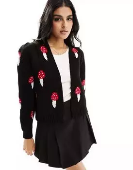 Черный кардиган Miss Selfridge в форме поганки
