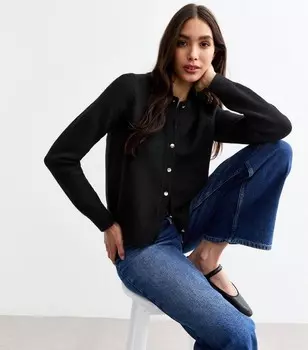 Черный кардиган мягкой вязки New Look, черный