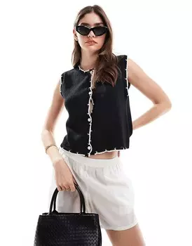 Черный кардиган плотной вязки ASOS DESIGN