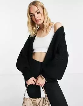 Черный кардиган по краю ASOS DESIGN