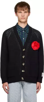 Черный кардиган с цветочным принтом Meryll Rogge