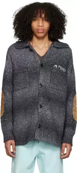 Черный кардиган с космической окраской AMIRI