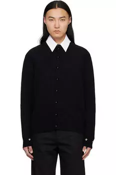 Черный кардиган с люверсами We11done