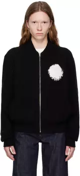 Черный кардиган с потертостями MM6 Maison Margiela