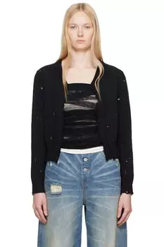 Черный кардиган с рисунком «краска» MM6 Maison Margiela