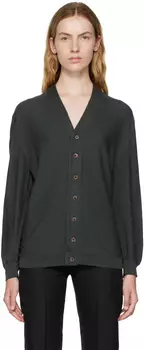 Черный кардиган с v-образным вырезом LEMAIRE