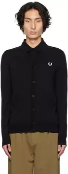 Черный кардиган с вышивкой Fred Perry