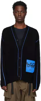 Черный кардиган с Y-образным вырезом A-COLD-WALL*