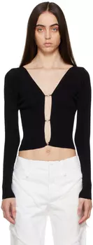 Черный кардиган с Y-образным вырезом ioannes