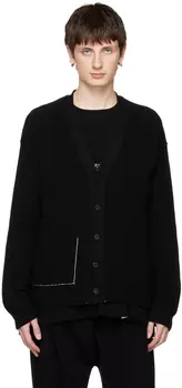 Черный кардиган с Y-образным вырезом Isabel Benenato