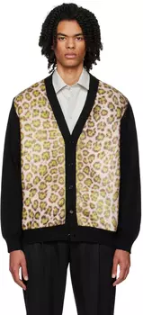 Черный кардиган со вставками Moschino