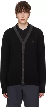 Черный кардиган в клетку Fred Perry