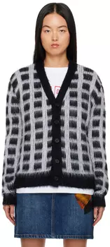 Черный кардиган в клетку Marni