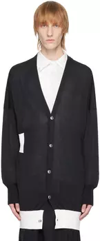 Черный кардиган в полоску Sulvam