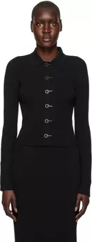 Черный кардиган в рубчик с градиентом Dion Lee