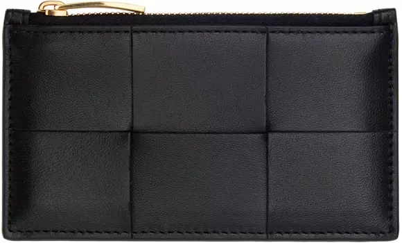 Черный кассетный держатель для карт на молнии Bottega Veneta