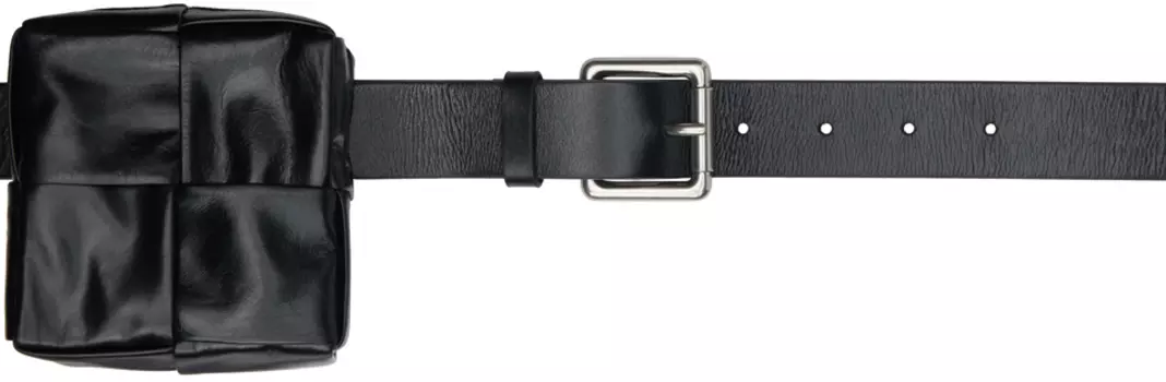 Черный кассетный ремень Bottega Veneta